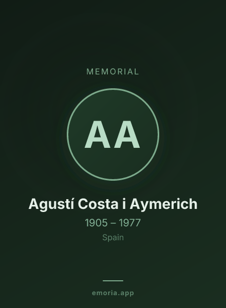 Memorial portrait of Agustí Costa i Aymerich