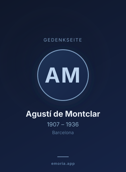 Gedenkportrait von Agustí de Montclar