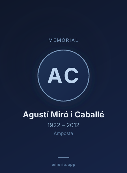 Memorial portrait of Agustí Miró i Caballé