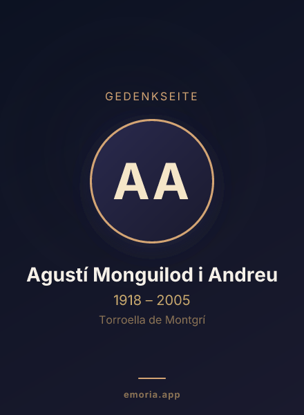 Gedenkportrait von Agustí Monguilod i Andreu