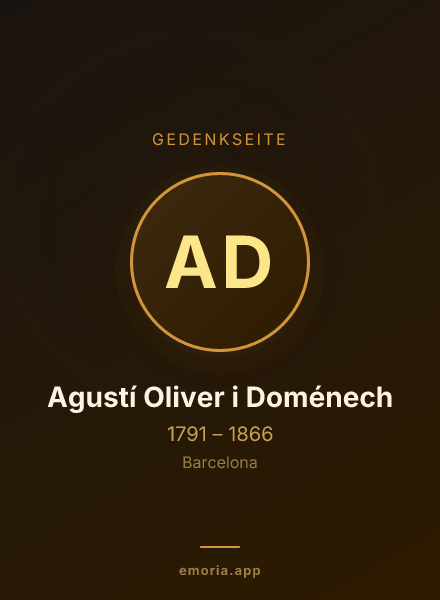 Gedenkportrait von Agustí Oliver i Doménech
