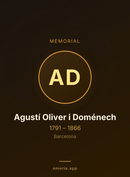 Memorial portrait of Agustí Oliver i Doménech