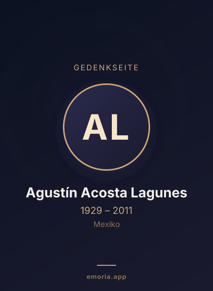 Gedenkportrait von Agustín Acosta Lagunes