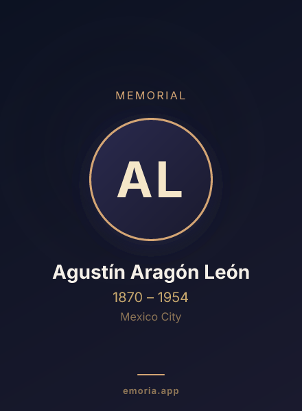 Memorial portrait of Agustín Aragón León