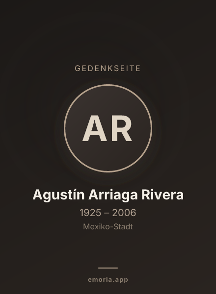 Gedenkportrait von Agustín Arriaga Rivera