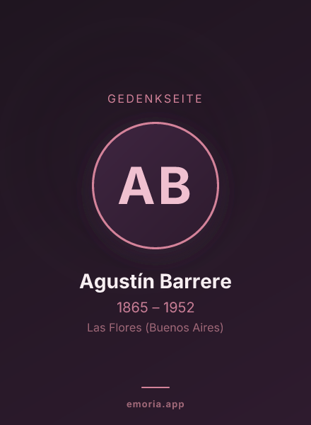 Gedenkportrait von Agustín Barrere