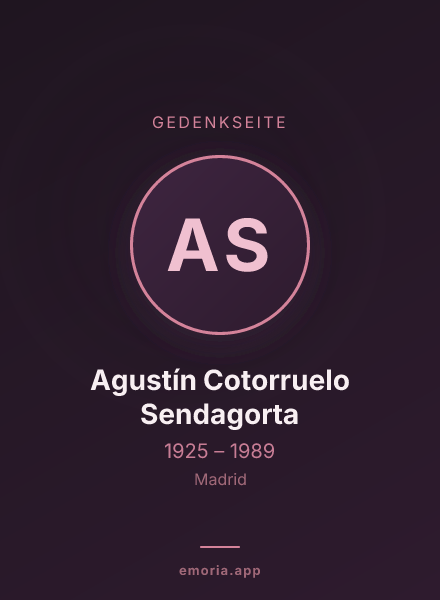 Gedenkportrait von Agustín Cotorruelo Sendagorta