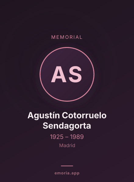 Memorial portrait of Agustín Cotorruelo Sendagorta