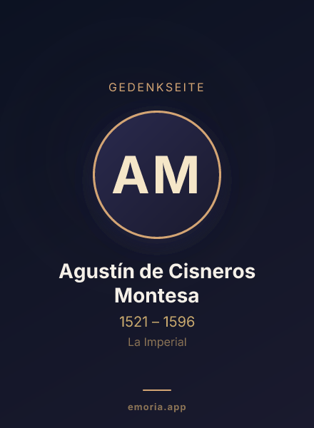 Gedenkportrait von Agustín de Cisneros Montesa