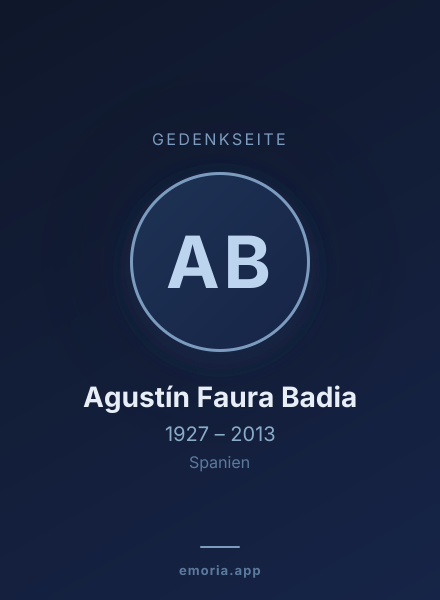 Gedenkportrait von Agustín Faura Badia