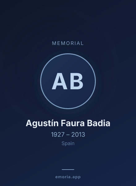 Memorial portrait of Agustín Faura Badia