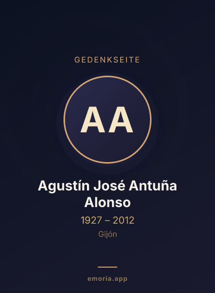 Gedenkportrait von Agustín José Antuña Alonso