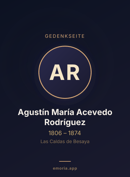 Gedenkportrait von Agustín María Acevedo Rodríguez