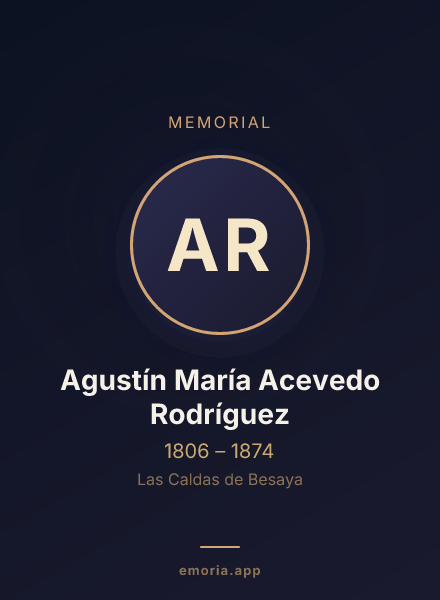 Memorial portrait of Agustín María Acevedo Rodríguez
