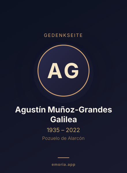 Gedenkportrait von Agustín Muñoz-Grandes Galilea