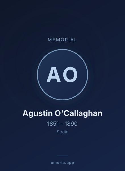 Memorial portrait of Agustin O'Callaghan