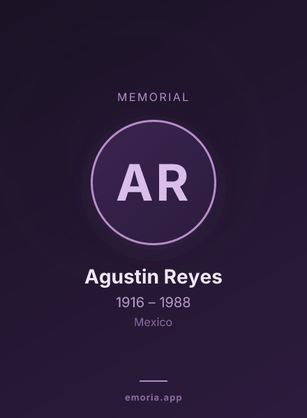 Memorial portrait of Agustin Reyes