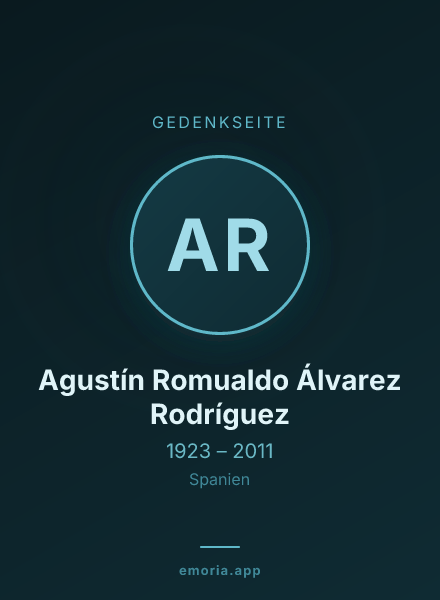 Gedenkportrait von Agustín Romualdo Álvarez Rodríguez