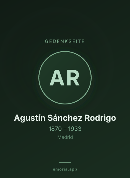Gedenkportrait von Agustín Sánchez Rodrigo