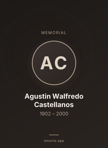 Memorial portrait of Agustin Walfredo Castellanos