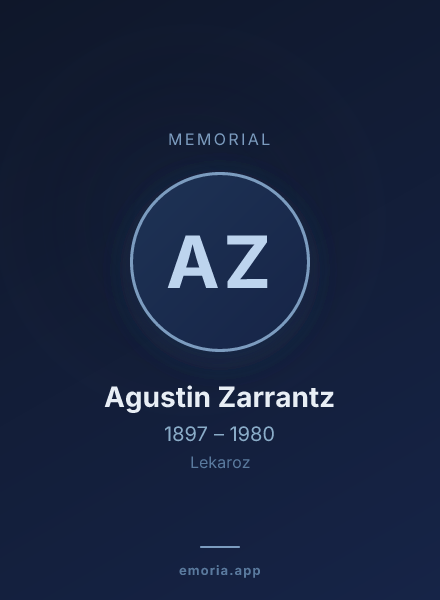 Memorial portrait of Agustin Zarrantz