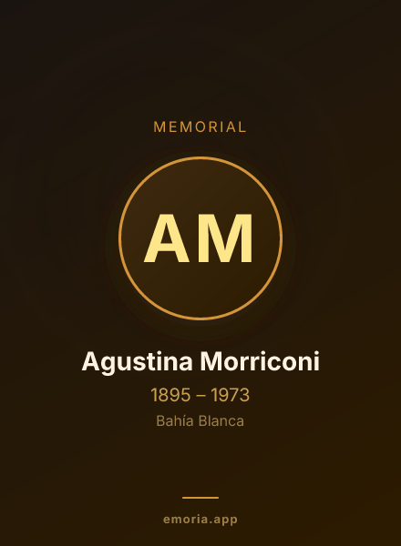 Memorial portrait of Agustina Morriconi