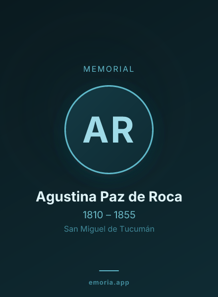 Memorial portrait of Agustina Paz de Roca