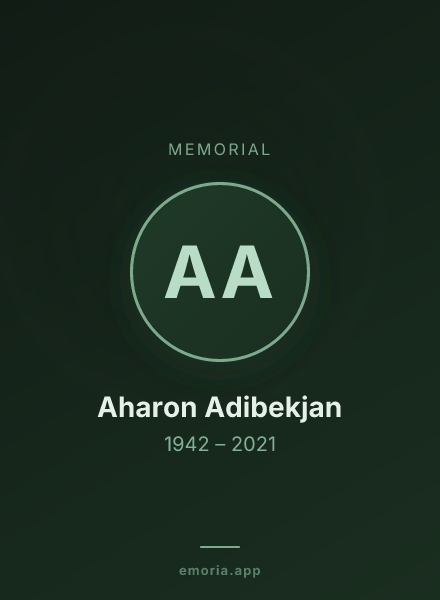 Memorial portrait of Aharon Adibekjan