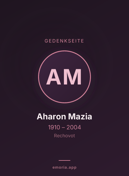 Gedenkportrait von Aharon Mazia
