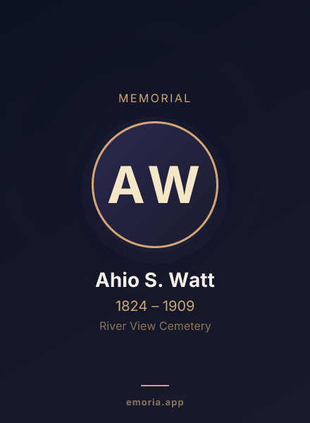 Memorial portrait of Ahio S. Watt