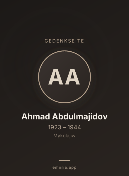 Gedenkportrait von Ahmad Abdulmajidov