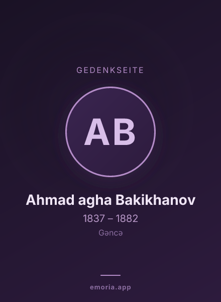 Gedenkportrait von Ahmad agha Bakikhanov