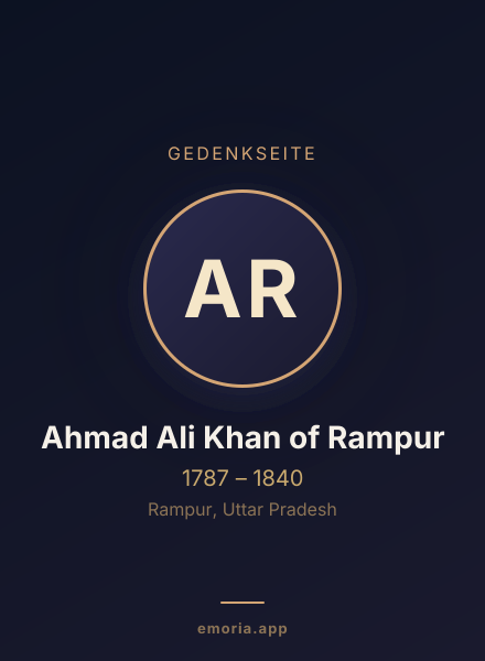 Gedenkportrait von Ahmad Ali Khan of Rampur
