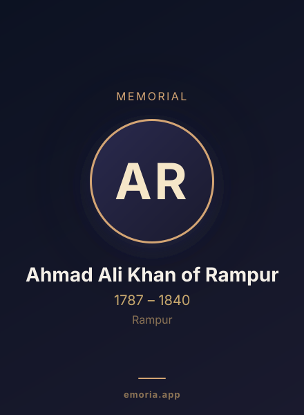 Memorial portrait of Ahmad Ali Khan of Rampur