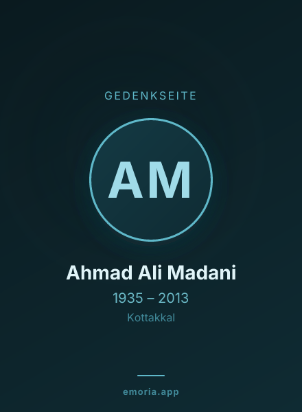 Gedenkportrait von Ahmad Ali Madani