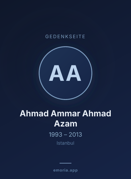 Gedenkportrait von Ahmad Ammar Ahmad Azam