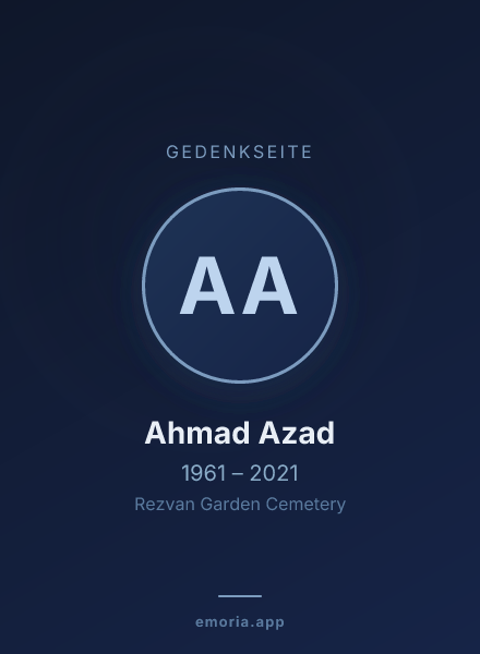 Gedenkportrait von Ahmad Azad