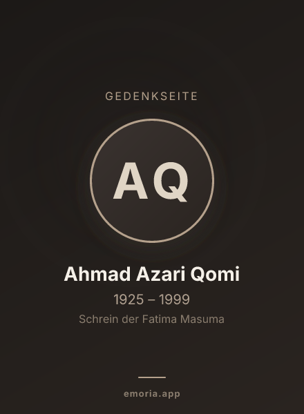 Gedenkportrait von Ahmad Azari Qomi