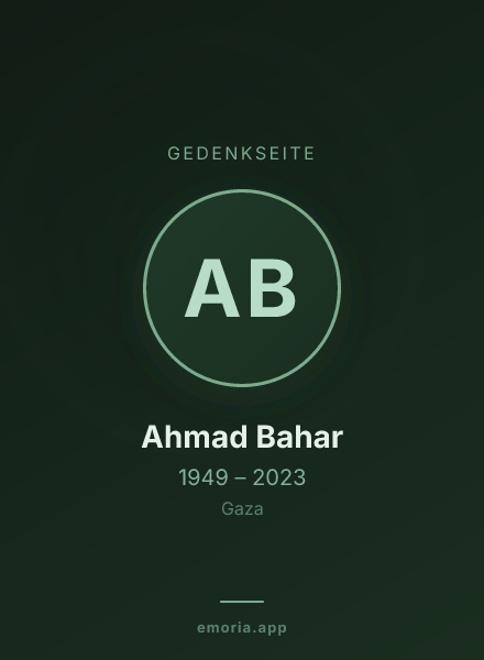 Gedenkportrait von Ahmad Bahar