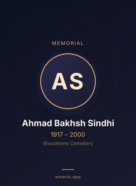 Memorial portrait of Ahmad Bakhsh Sindhi