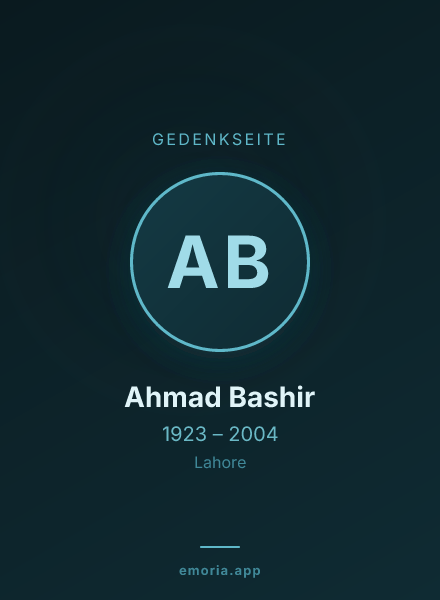 Gedenkportrait von Ahmad Bashir