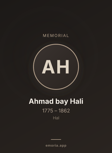 Memorial portrait of Ahmad bay Hali