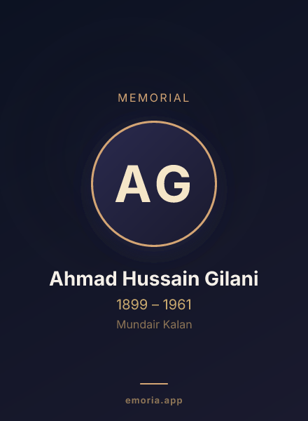 Memorial portrait of Ahmad Hussain Gilani