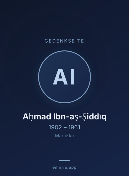 Gedenkportrait von Aḥmad Ibn-aṣ-Ṣiddīq