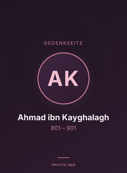 Gedenkportrait von Ahmad ibn Kayghalagh