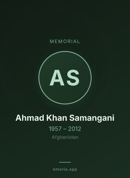 Memorial portrait of Ahmad Khan Samangani