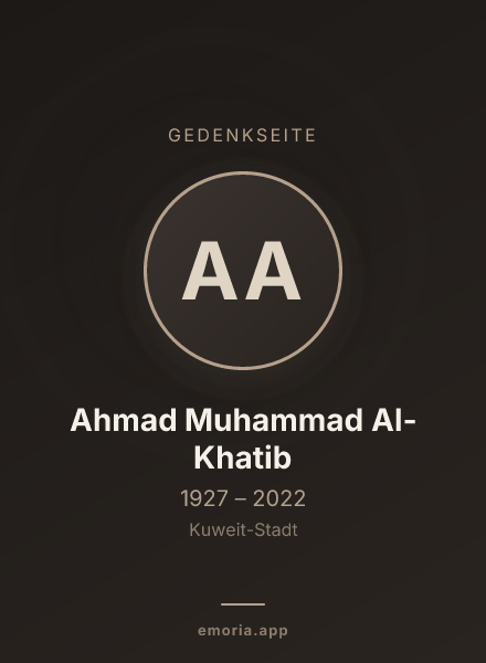 Gedenkportrait von Ahmad Muhammad Al-Khatib