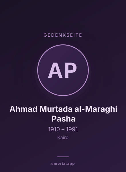 Gedenkportrait von Ahmad Murtada al-Maraghi Pasha
