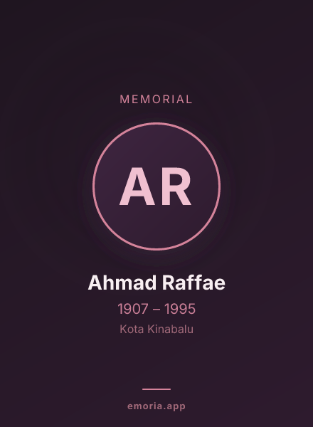 Memorial portrait of Ahmad Raffae