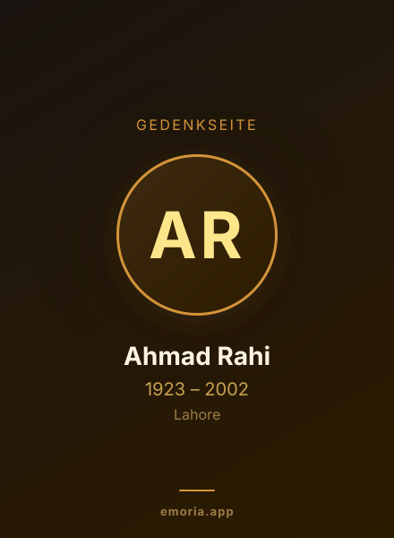 Gedenkportrait von Ahmad Rahi